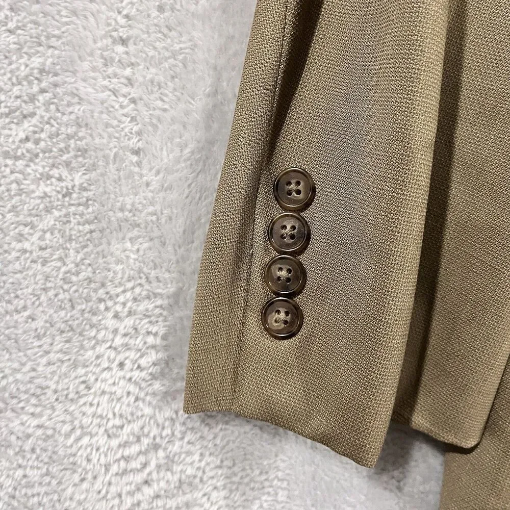 Joseph Abboud‎ Blazer Jacket Men's 42R Super 110s Wool Khaki Brown